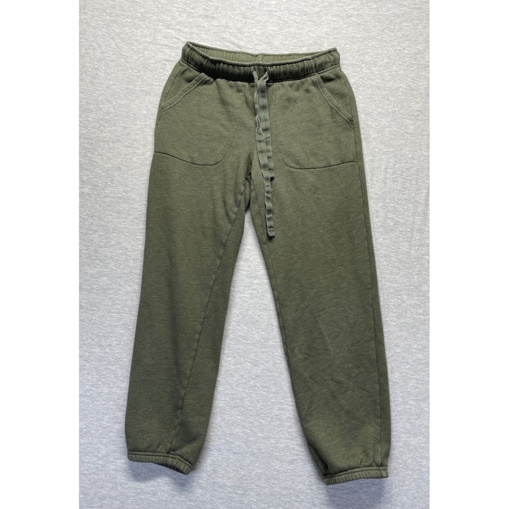 Aerie Sweatpants Womens Medium Olive Green‎ Cotton Fleece Lined Drawstring Waist